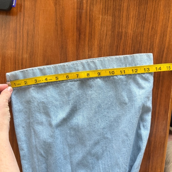 APC light Blue Denim Wide Leg Square Neck Tie Back Jumpsuit sz 42. XL - Picture 15 of 16